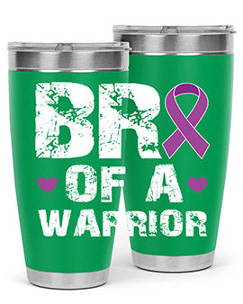 Alzheimer's Awareness Tumbler in 20oz and 30oz sizes, showcasing double wall vacuum stainless steel design with a drink-thru lid.