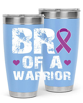 Alzheimer's Awareness Tumbler in 20oz and 30oz sizes, showcasing double wall vacuum stainless steel design with a drink-thru lid.