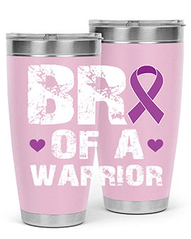 Alzheimer's Awareness Tumbler in 20oz and 30oz sizes, showcasing double wall vacuum stainless steel design with a drink-thru lid.