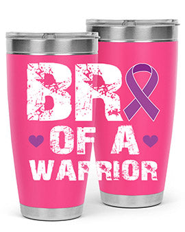 Alzheimer's Awareness Tumbler in 20oz and 30oz sizes, showcasing double wall vacuum stainless steel design with a drink-thru lid.
