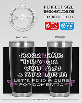 Alzheimer's Awareness Style 88# Tumbler in stainless steel with a vibrant design, showcasing its double wall vacuum insulation and drink-thru lid.