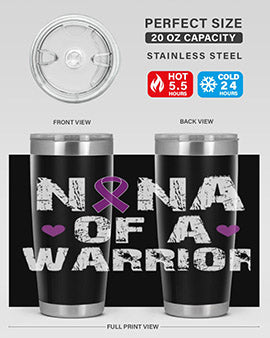 Alzheimer's Awareness Style 87# Tumbler featuring double wall vacuum stainless steel design, available in 20oz and 30oz sizes.