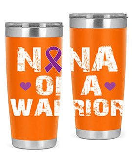 Alzheimer's Awareness Style 87# Tumbler featuring double wall vacuum stainless steel design, available in 20oz and 30oz sizes.