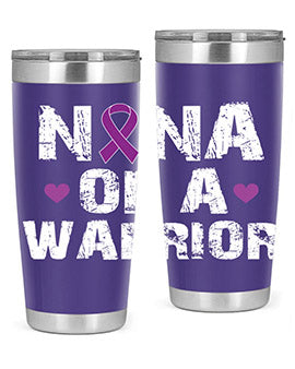 Alzheimer's Awareness Style 87# Tumbler featuring double wall vacuum stainless steel design, available in 20oz and 30oz sizes.