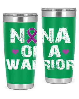 Alzheimer's Awareness Style 87# Tumbler featuring double wall vacuum stainless steel design, available in 20oz and 30oz sizes.