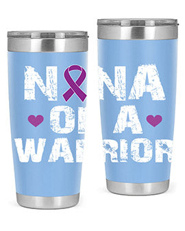 Alzheimer's Awareness Style 87# Tumbler featuring double wall vacuum stainless steel design, available in 20oz and 30oz sizes.