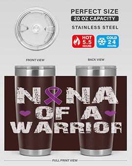 Alzheimer's Awareness Style 87# Tumbler featuring double wall vacuum stainless steel design, available in 20oz and 30oz sizes.