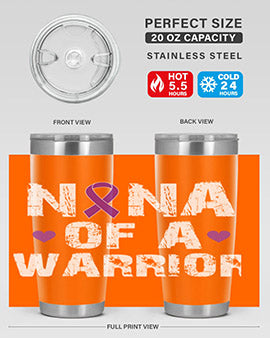 Alzheimer's Awareness Style 87# Tumbler featuring double wall vacuum stainless steel design, available in 20oz and 30oz sizes.
