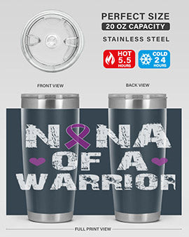 Alzheimer's Awareness Style 87# Tumbler featuring double wall vacuum stainless steel design, available in 20oz and 30oz sizes.