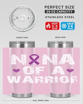 Alzheimer's Awareness Style 87# Tumbler featuring double wall vacuum stainless steel design, available in 20oz and 30oz sizes.