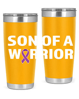Alzheimer's Awareness Style 90# Tumbler in stainless steel with a drink-thru lid, showcasing its double wall vacuum design.