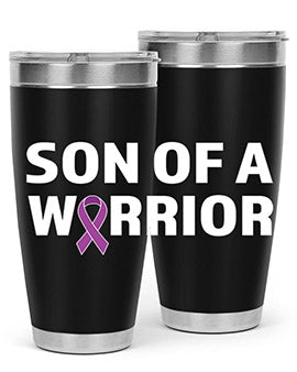 Alzheimer's Awareness Style 90# Tumbler in stainless steel with a drink-thru lid, showcasing its double wall vacuum design.