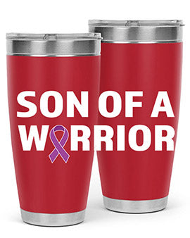 Alzheimer's Awareness Style 90# Tumbler in stainless steel with a drink-thru lid, showcasing its double wall vacuum design.