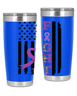 Alzheimer's Awareness Style 94# Tumbler in stainless steel with a vibrant print, showcasing its double wall vacuum design.