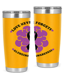 Alzheimer's Awareness Tumbler in stainless steel with a stylish design, perfect for hot and cold beverages.