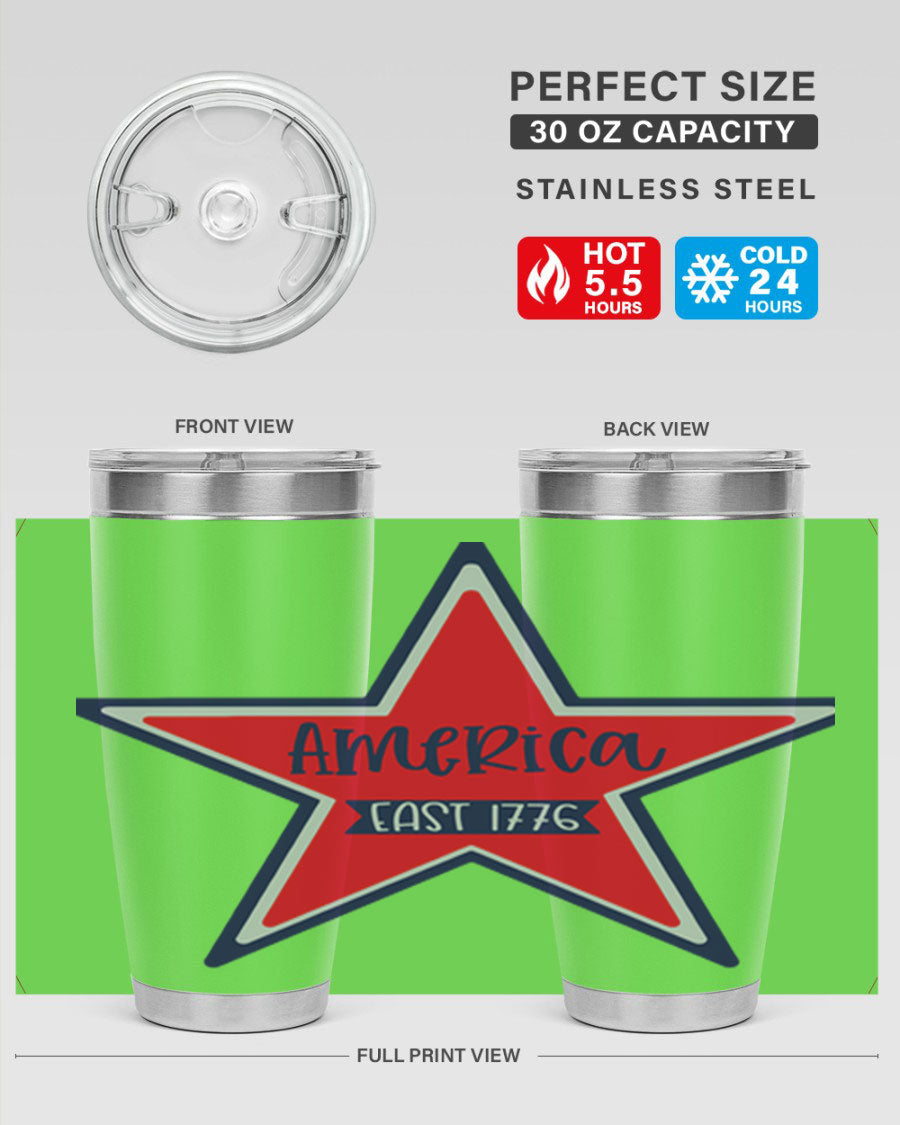 America East Style 144# 20oz tumbler featuring a double wall vacuum design with a copper lining, perfect for hot and cold beverages.