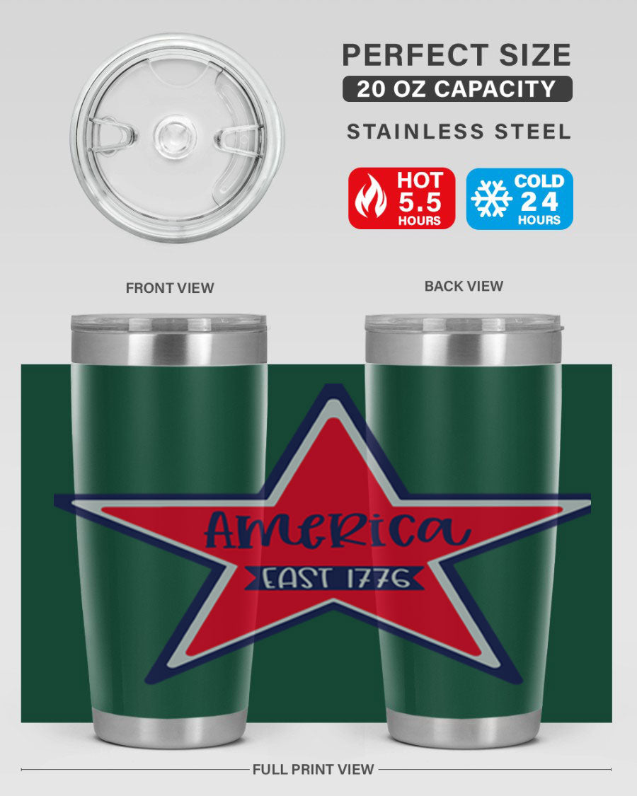 America East Style 144# 20oz tumbler featuring a double wall vacuum design with a copper lining, perfect for hot and cold beverages.