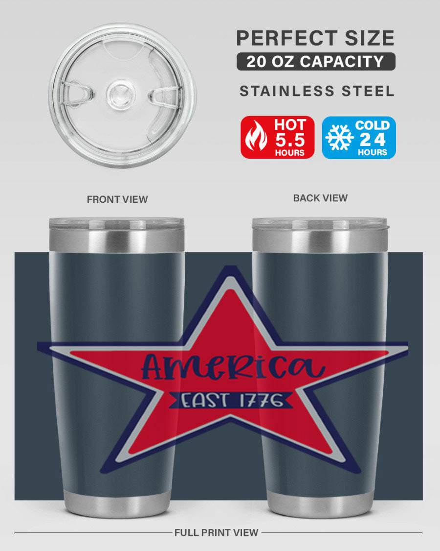America East Style 144# 20oz tumbler featuring a double wall vacuum design with a copper lining, perfect for hot and cold beverages.