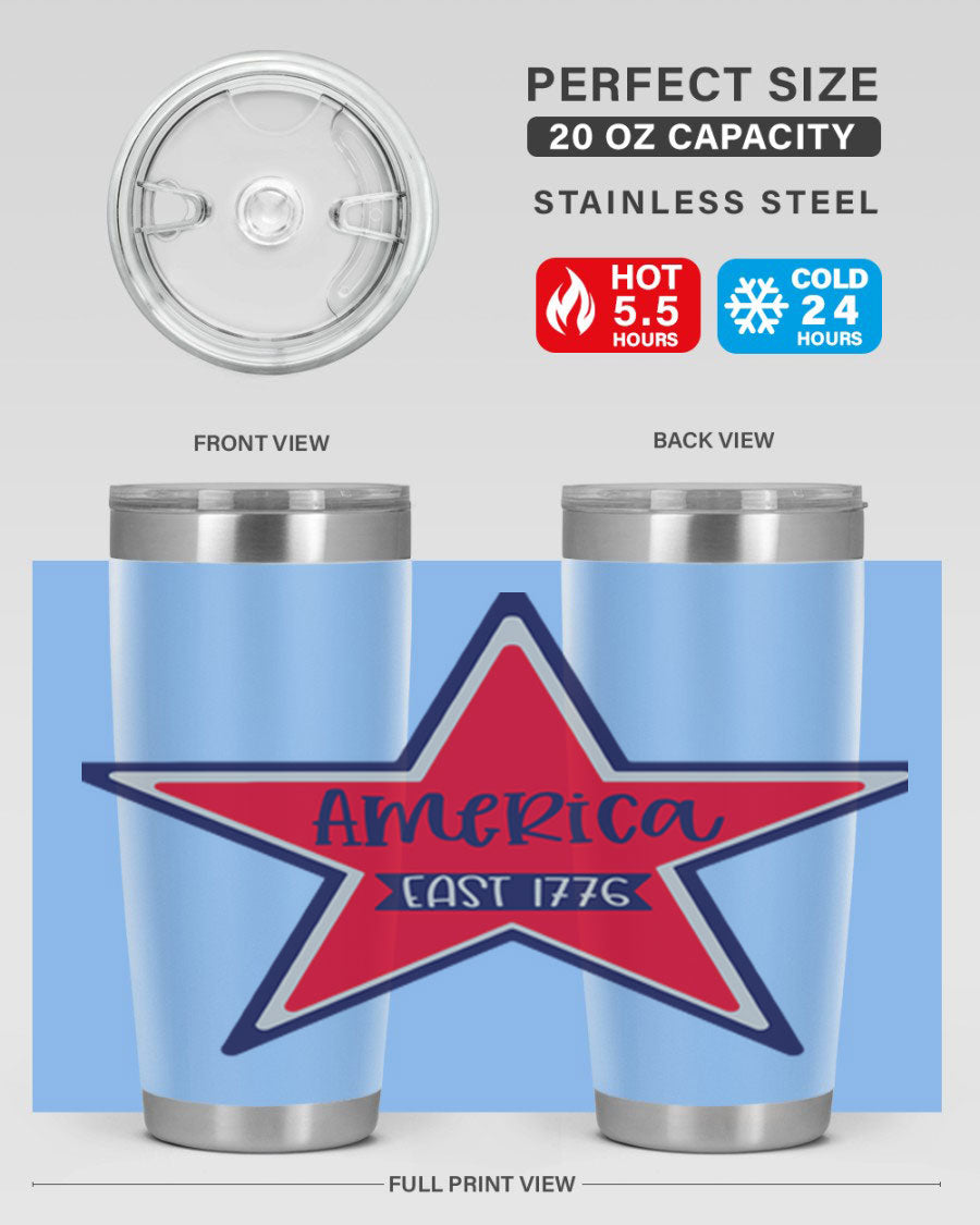 America East Style 144# 20oz tumbler featuring a double wall vacuum design with a copper lining, perfect for hot and cold beverages.