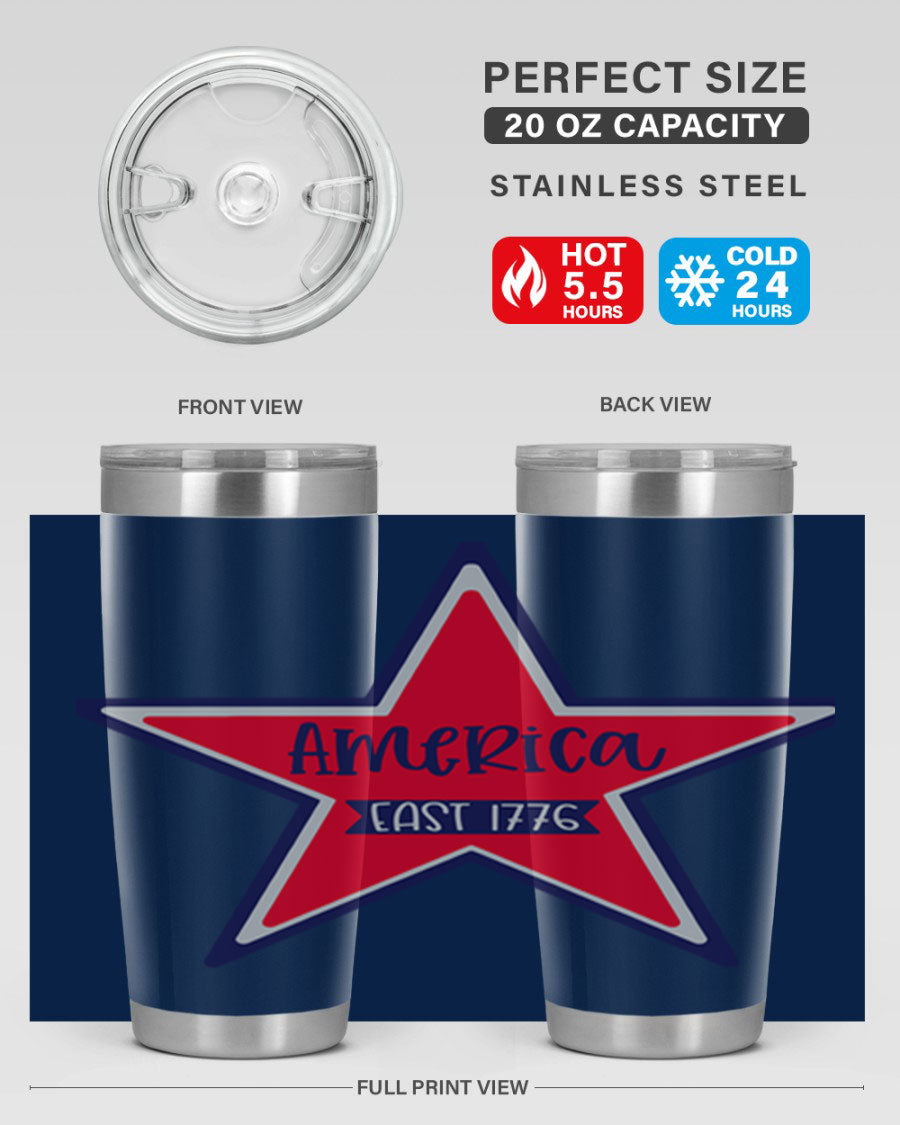 America East Style 144# 20oz tumbler featuring a double wall vacuum design with a copper lining, perfect for hot and cold beverages.
