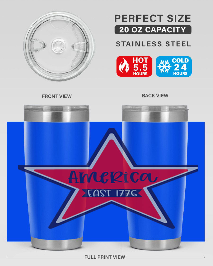 America East Style 144# 20oz tumbler featuring a double wall vacuum design with a copper lining, perfect for hot and cold beverages.