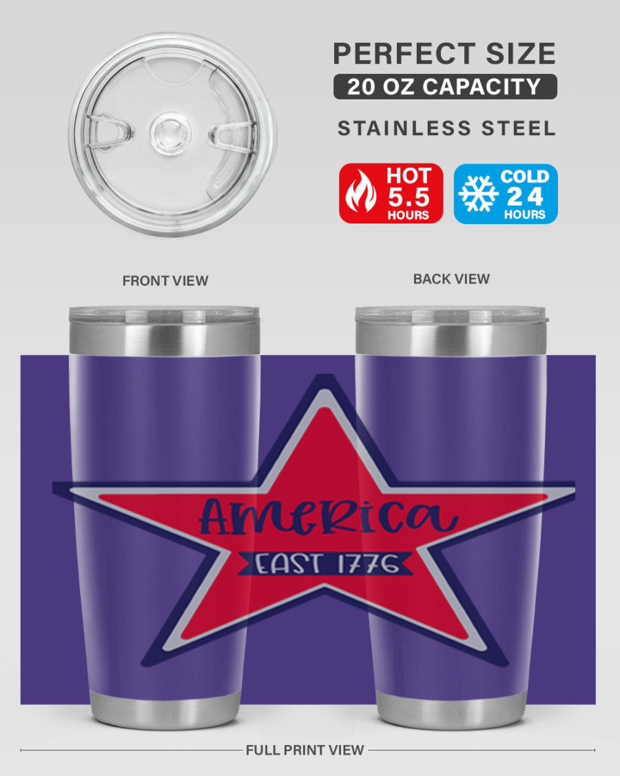 America East Style 144# 20oz tumbler featuring a double wall vacuum design with a copper lining, perfect for hot and cold beverages.