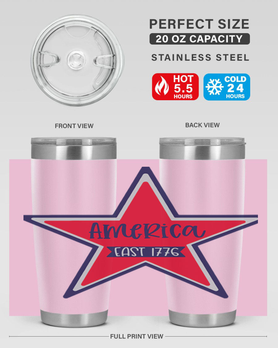 America East Style 144# 20oz tumbler featuring a double wall vacuum design with a copper lining, perfect for hot and cold beverages.