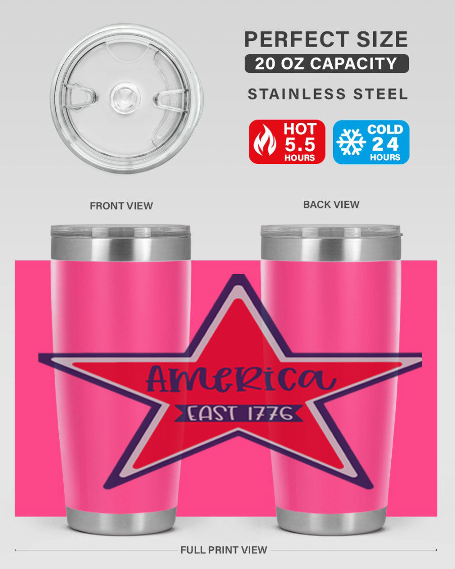 America East Style 144# 20oz tumbler featuring a double wall vacuum design with a copper lining, perfect for hot and cold beverages.