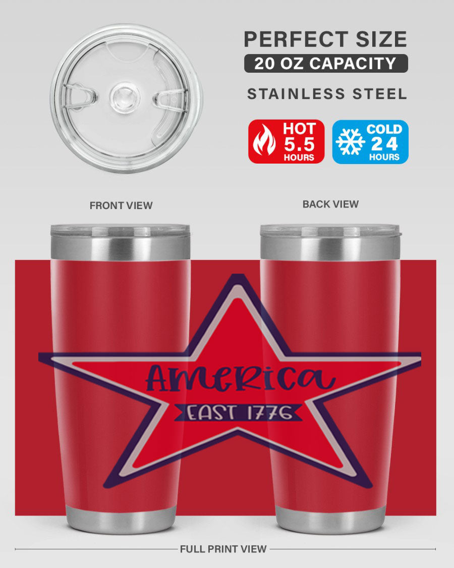 America East Style 144# 20oz tumbler featuring a double wall vacuum design with a copper lining, perfect for hot and cold beverages.