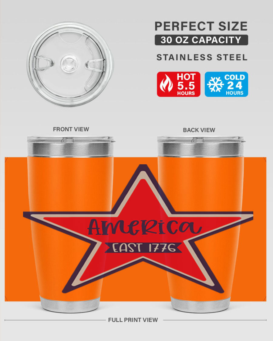 America East Style 144# 20oz tumbler featuring a double wall vacuum design with a copper lining, perfect for hot and cold beverages.