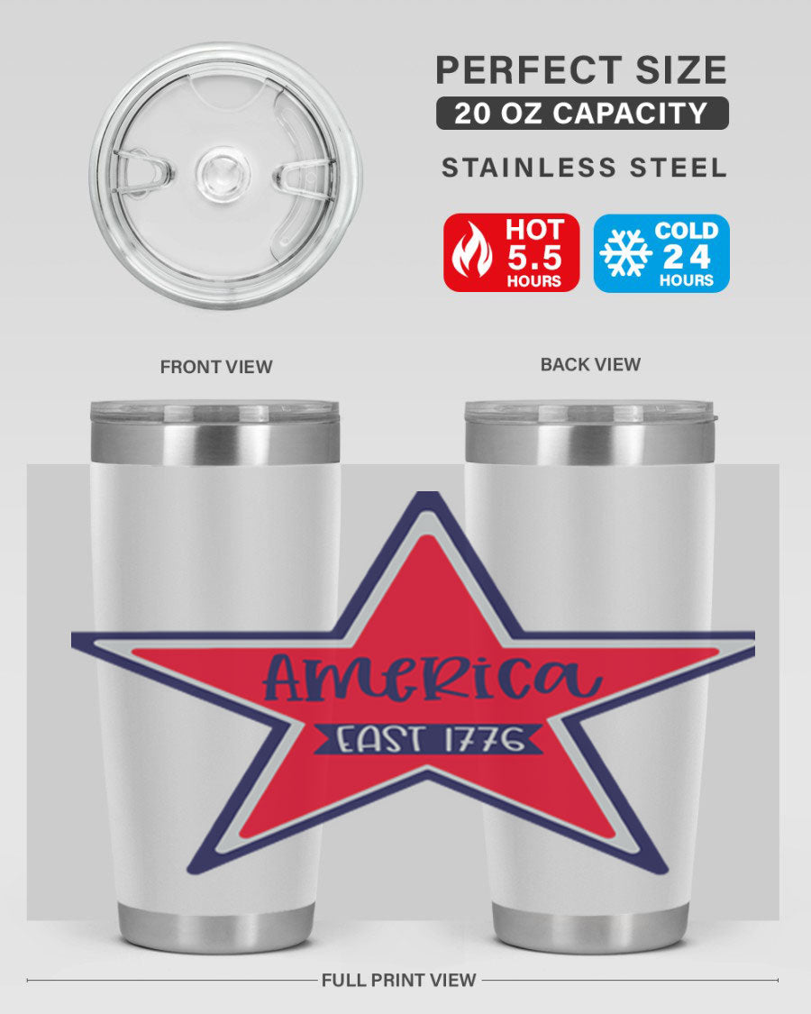 America East Style 144# 20oz tumbler featuring a double wall vacuum design with a copper lining, perfect for hot and cold beverages.