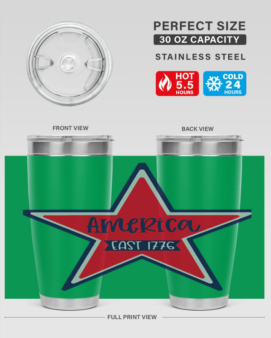 America East Style 144# 20oz tumbler featuring a double wall vacuum design with a copper lining, perfect for hot and cold beverages.