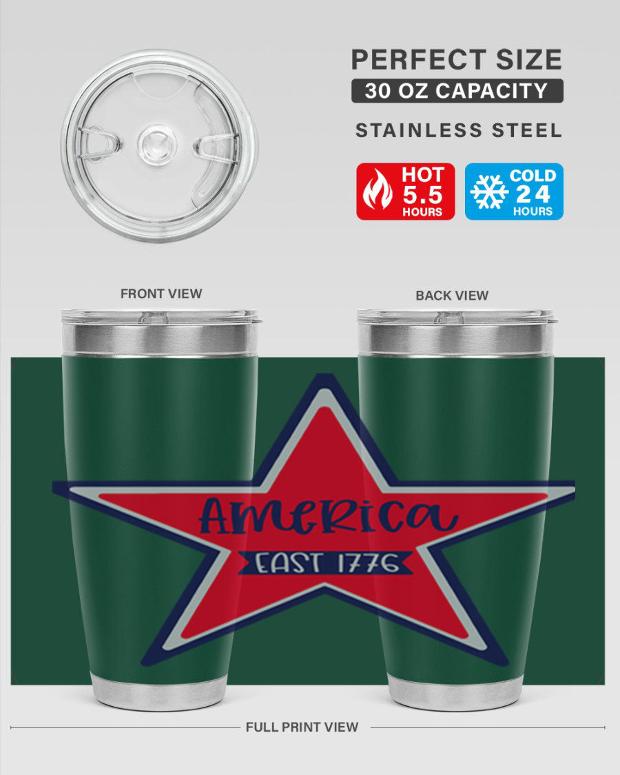 America East Style 144# 20oz tumbler featuring a double wall vacuum design with a copper lining, perfect for hot and cold beverages.