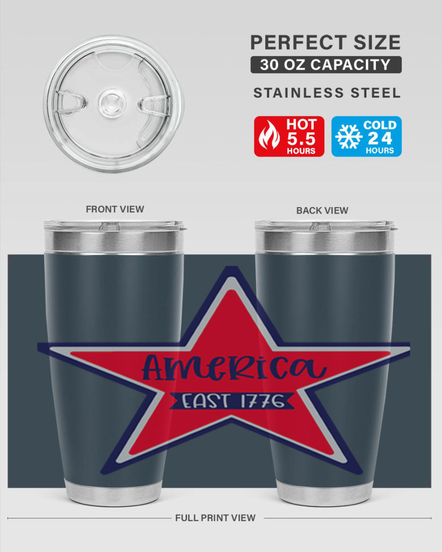 America East Style 144# 20oz tumbler featuring a double wall vacuum design with a copper lining, perfect for hot and cold beverages.