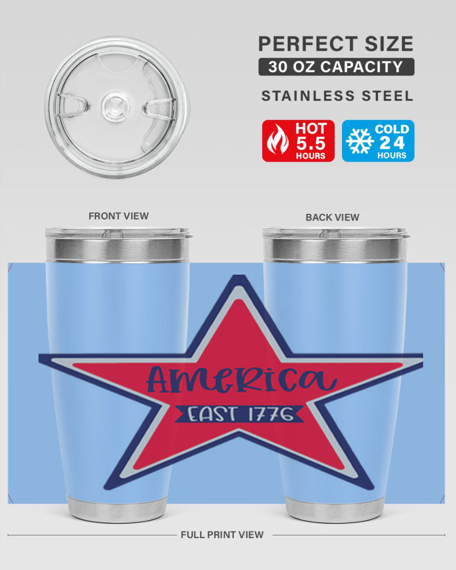 America East Style 144# 20oz tumbler featuring a double wall vacuum design with a copper lining, perfect for hot and cold beverages.