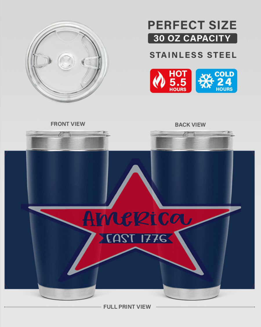 America East Style 144# 20oz tumbler featuring a double wall vacuum design with a copper lining, perfect for hot and cold beverages.