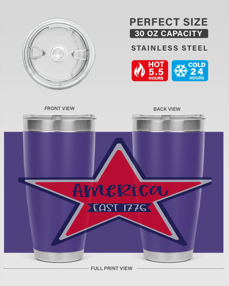 America East Style 144# 20oz tumbler featuring a double wall vacuum design with a copper lining, perfect for hot and cold beverages.