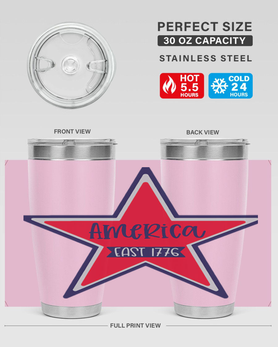 America East Style 144# 20oz tumbler featuring a double wall vacuum design with a copper lining, perfect for hot and cold beverages.