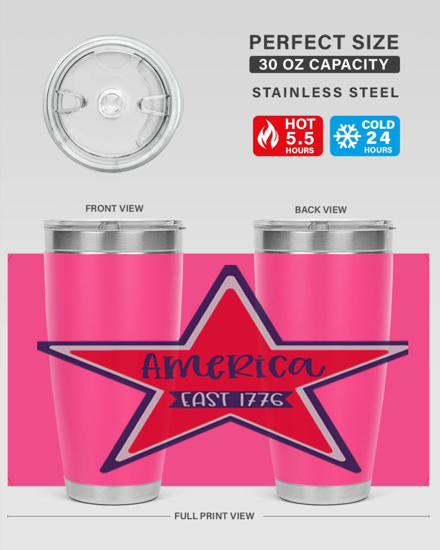 America East Style 144# 20oz tumbler featuring a double wall vacuum design with a copper lining, perfect for hot and cold beverages.