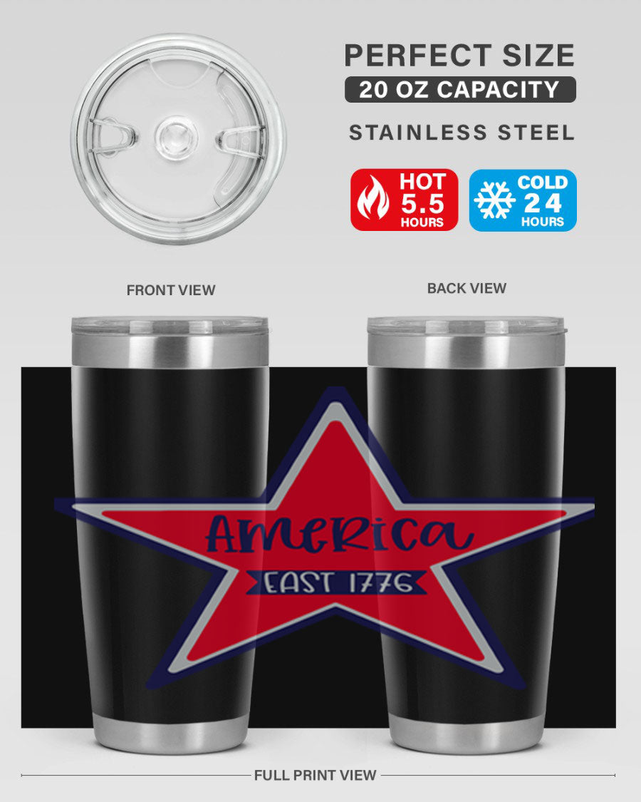 America East Style 144# 20oz tumbler featuring a double wall vacuum design with a copper lining, perfect for hot and cold beverages.