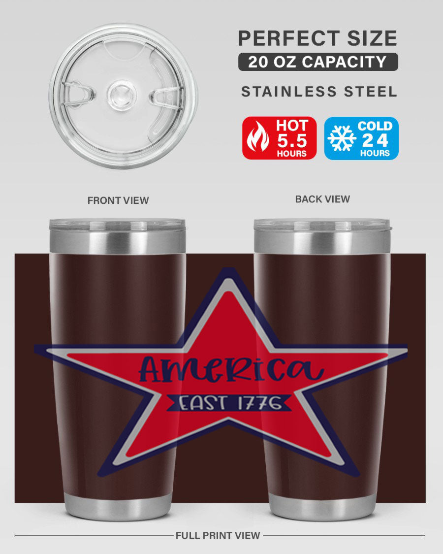 America East Style 144# 20oz tumbler featuring a double wall vacuum design with a copper lining, perfect for hot and cold beverages.