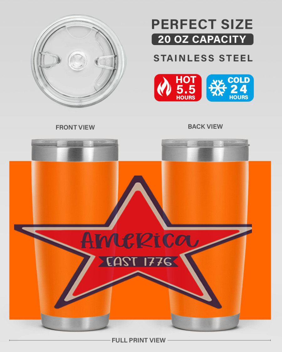 America East Style 144# 20oz tumbler featuring a double wall vacuum design with a copper lining, perfect for hot and cold beverages.