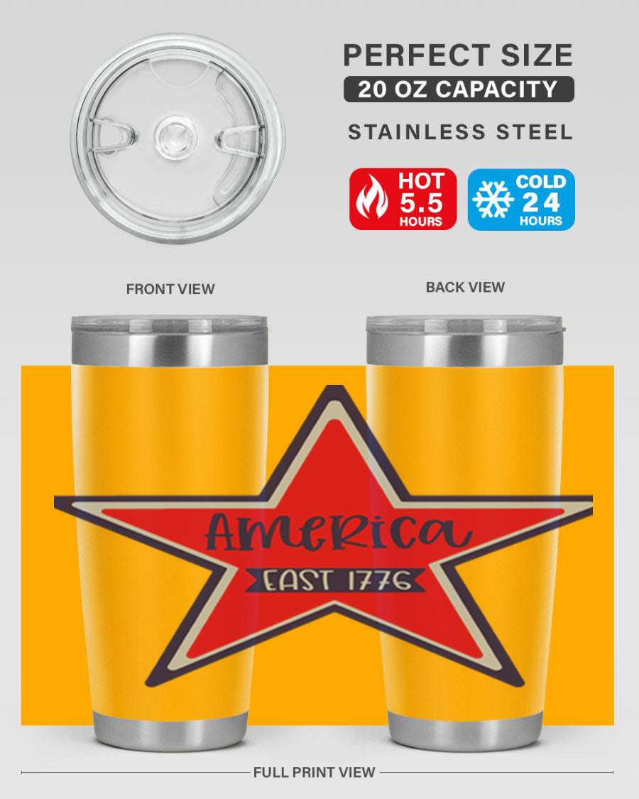 America East Style 144# 20oz tumbler featuring a double wall vacuum design with a copper lining, perfect for hot and cold beverages.