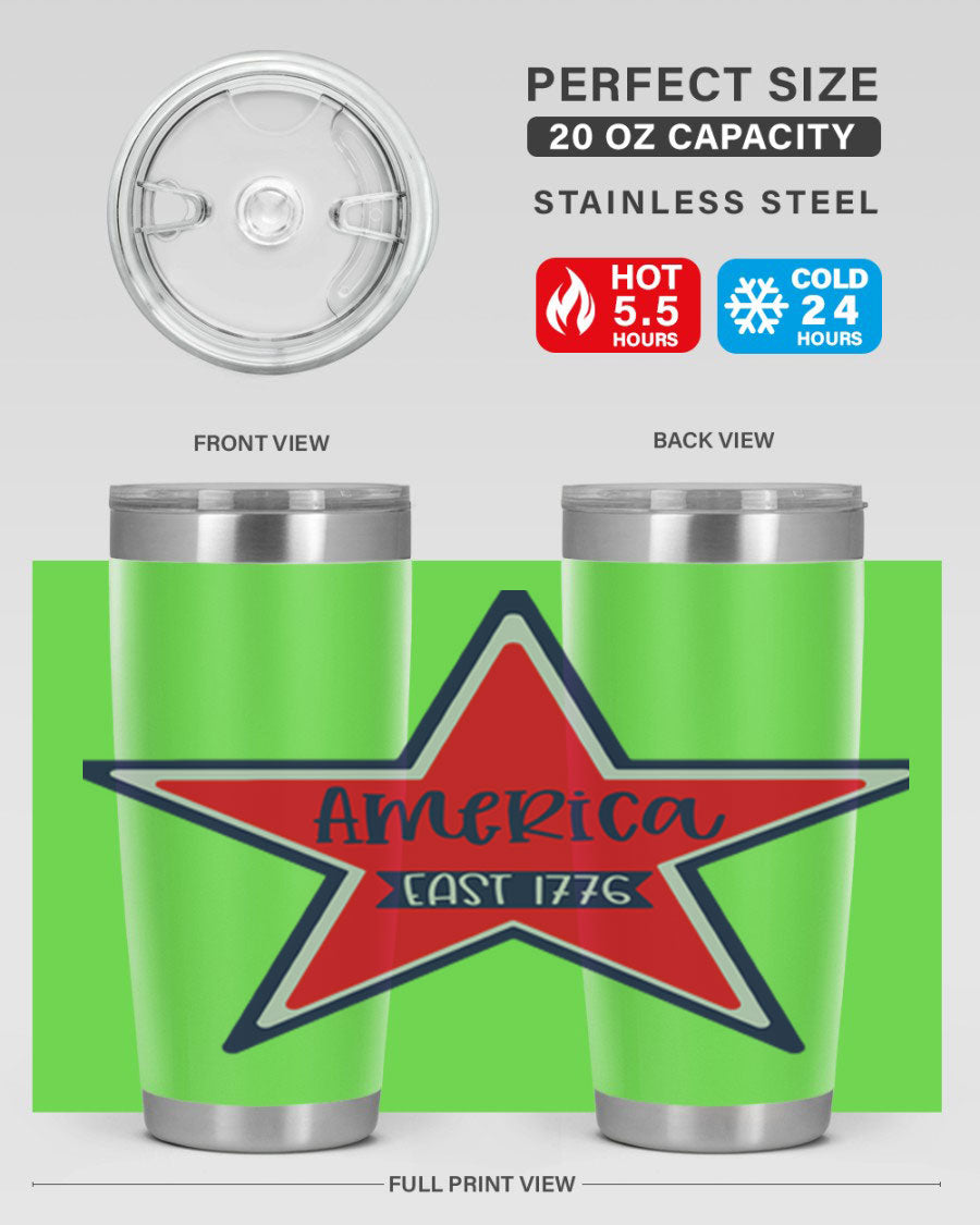 America East Style 144# 20oz tumbler featuring a double wall vacuum design with a copper lining, perfect for hot and cold beverages.