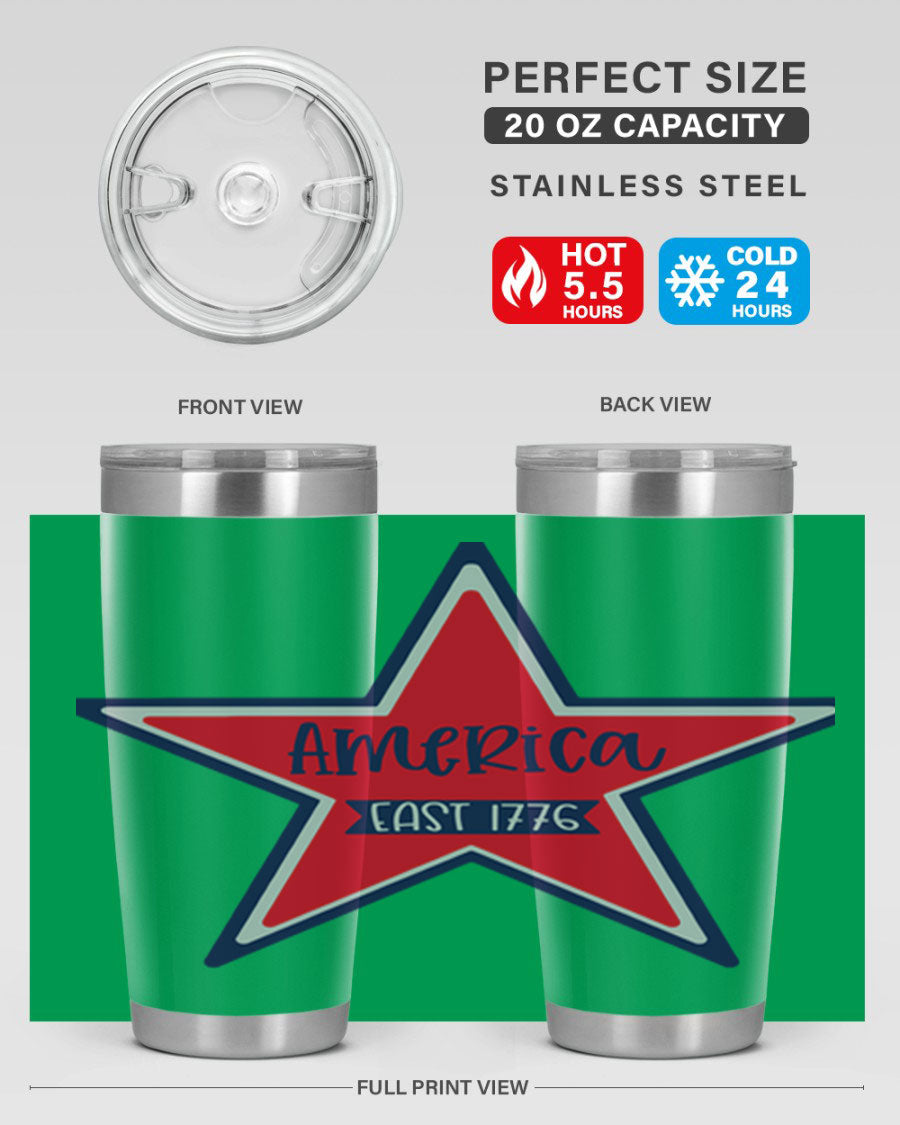 America East Style 144# 20oz tumbler featuring a double wall vacuum design with a copper lining, perfect for hot and cold beverages.