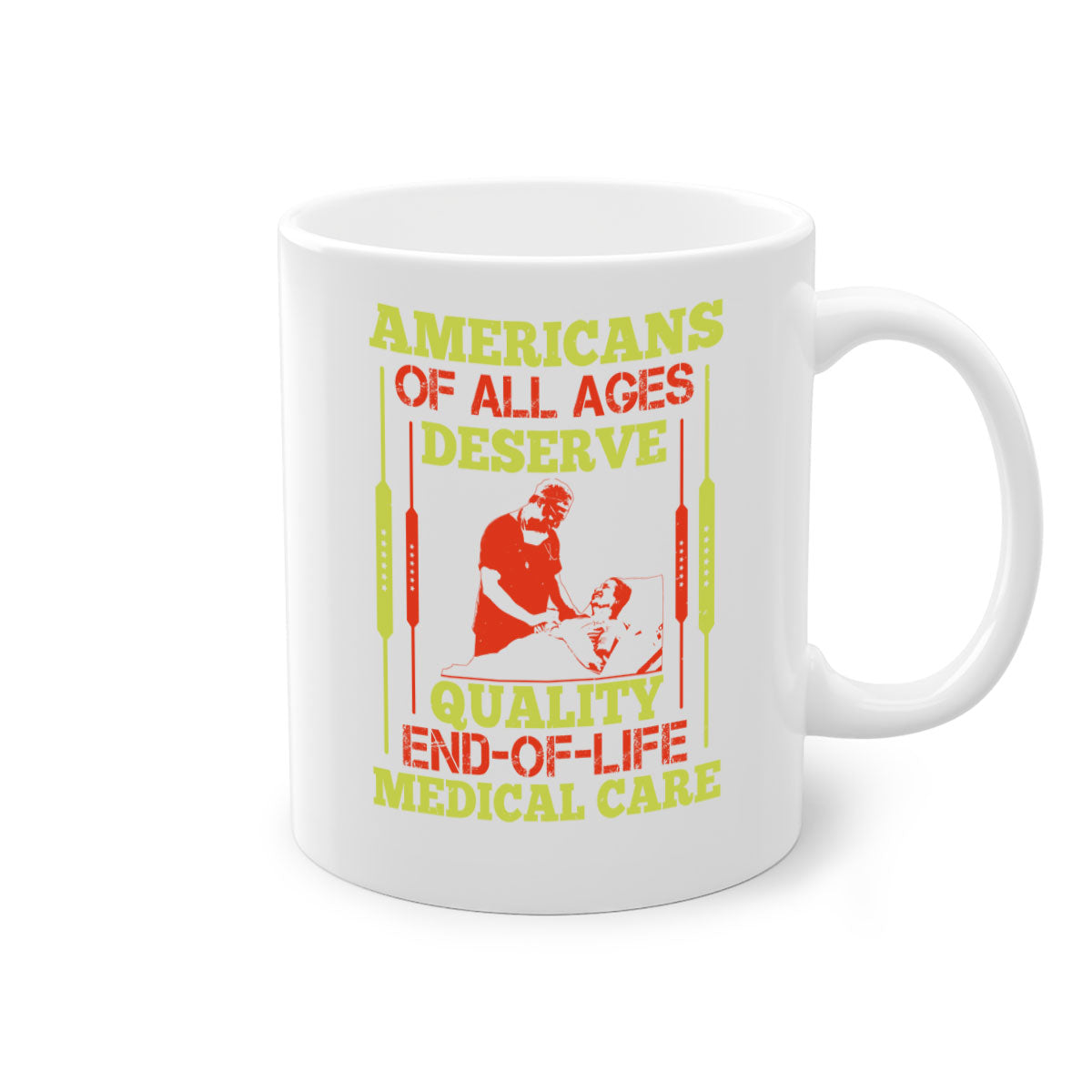 A stylish two-tone ceramic mug with a colored handle and interior, available in five colors, showcasing its glossy finish.