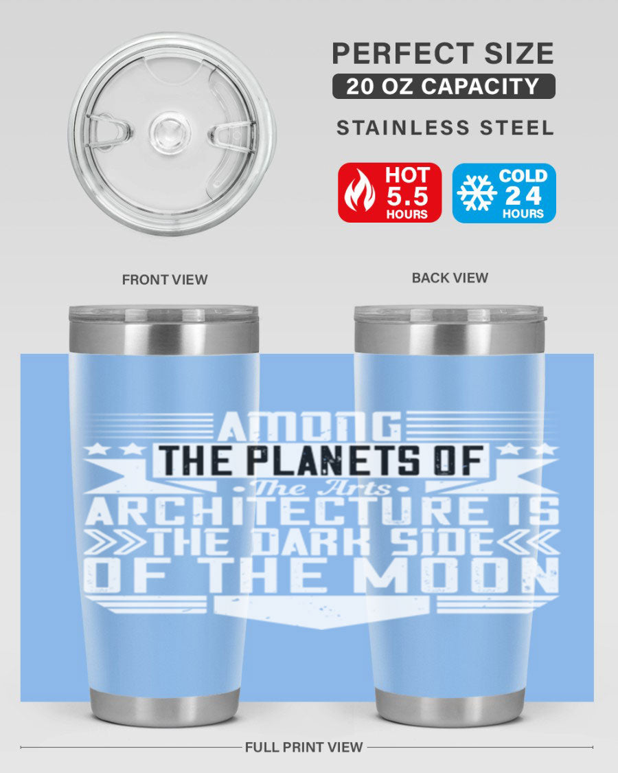 Among the Planets 20oz and 30oz Tumblers showcasing double wall vacuum stainless steel design with a drink-thru lid.