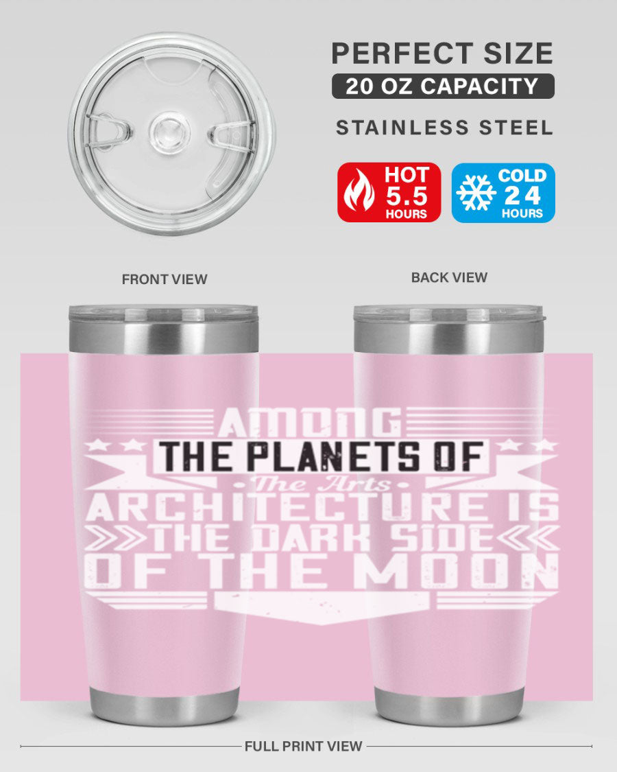 Among the Planets 20oz and 30oz Tumblers showcasing double wall vacuum stainless steel design with a drink-thru lid.