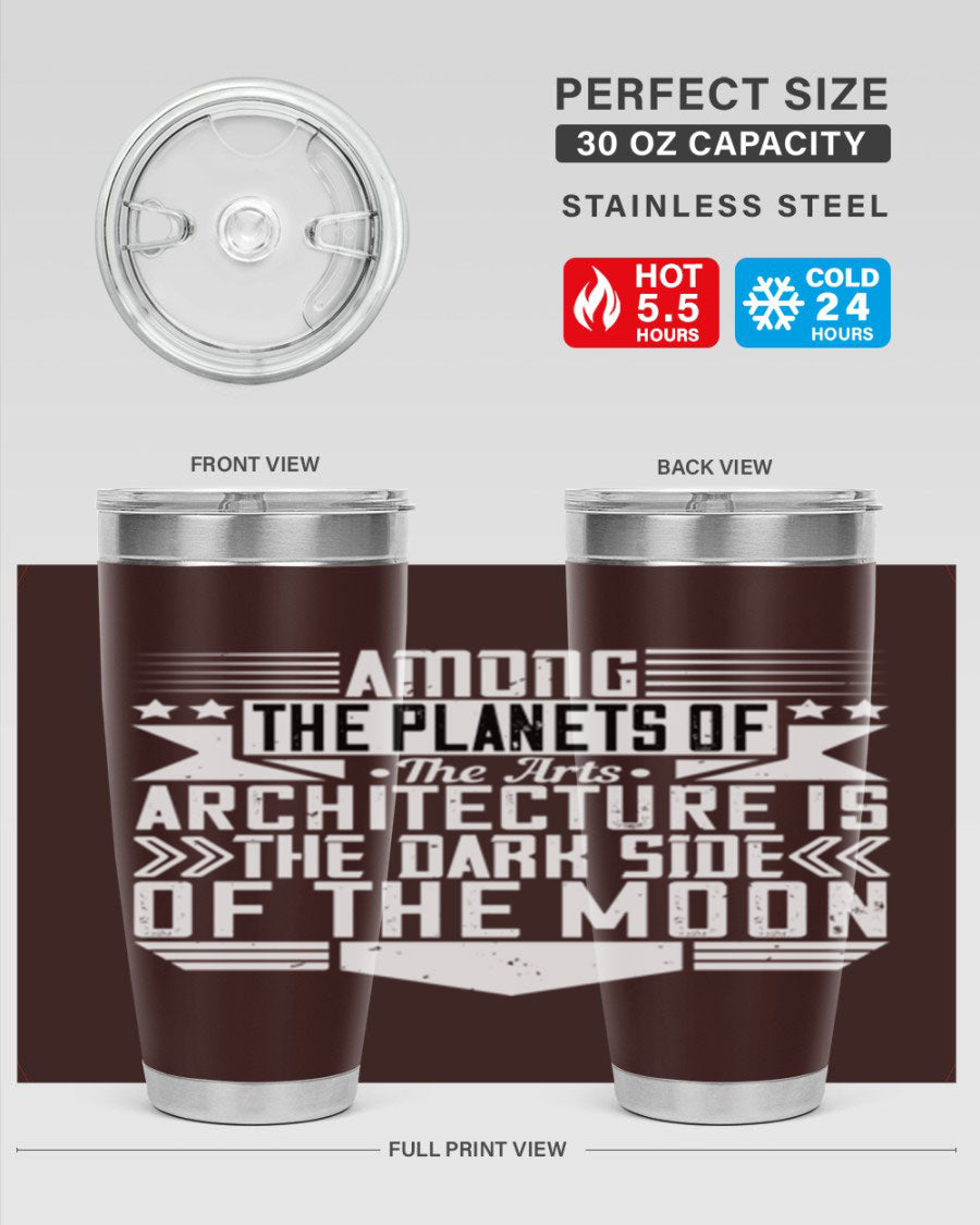 Among the Planets 20oz and 30oz Tumblers showcasing double wall vacuum stainless steel design with a drink-thru lid.