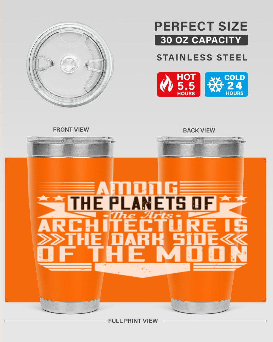 Among the Planets 20oz and 30oz Tumblers showcasing double wall vacuum stainless steel design with a drink-thru lid.